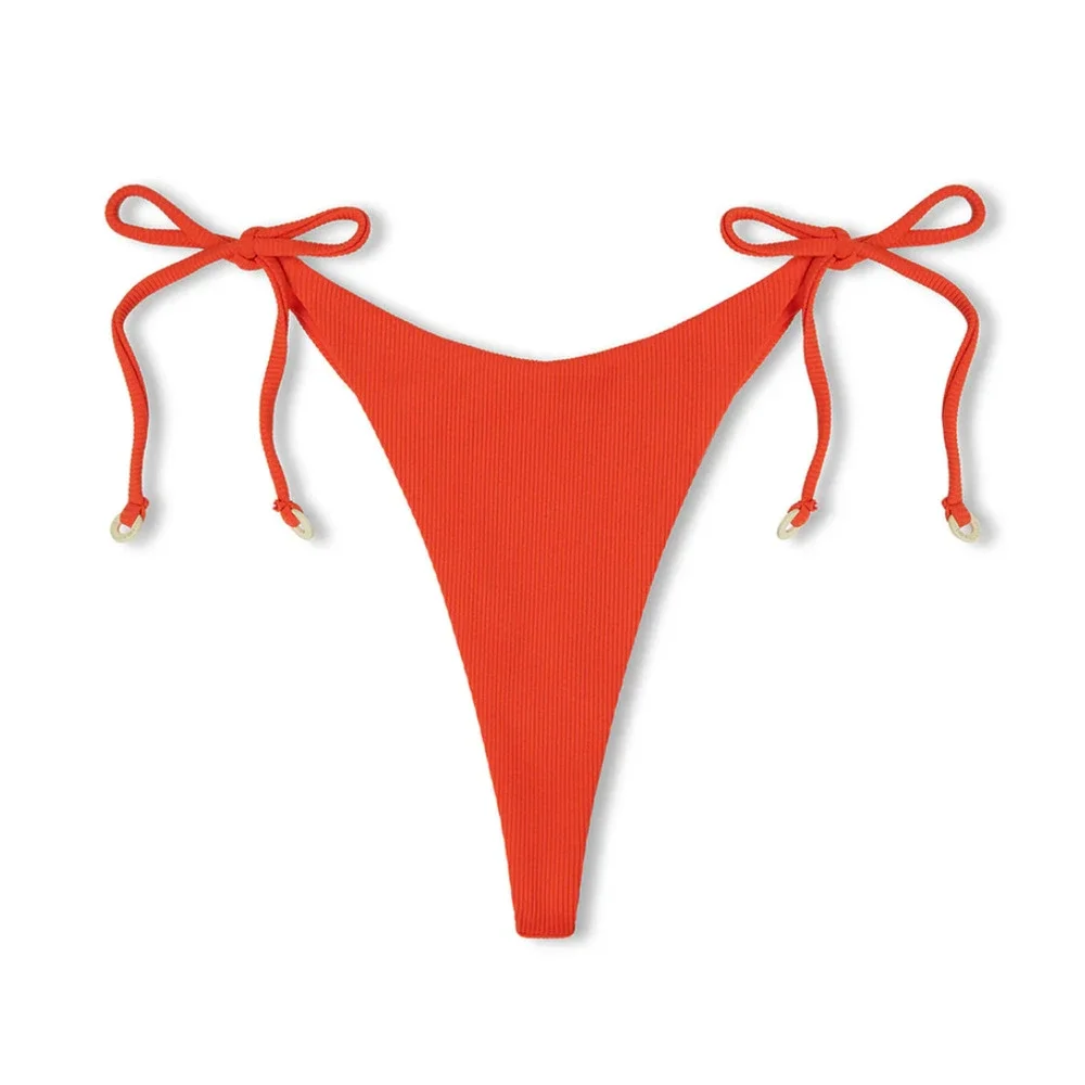 ZULU & ZEPHYR FREE PEOPLE CURVE TIE BIKINI BOTTOM STRIPE TOP SWIMSUIT 2 PC SET 8